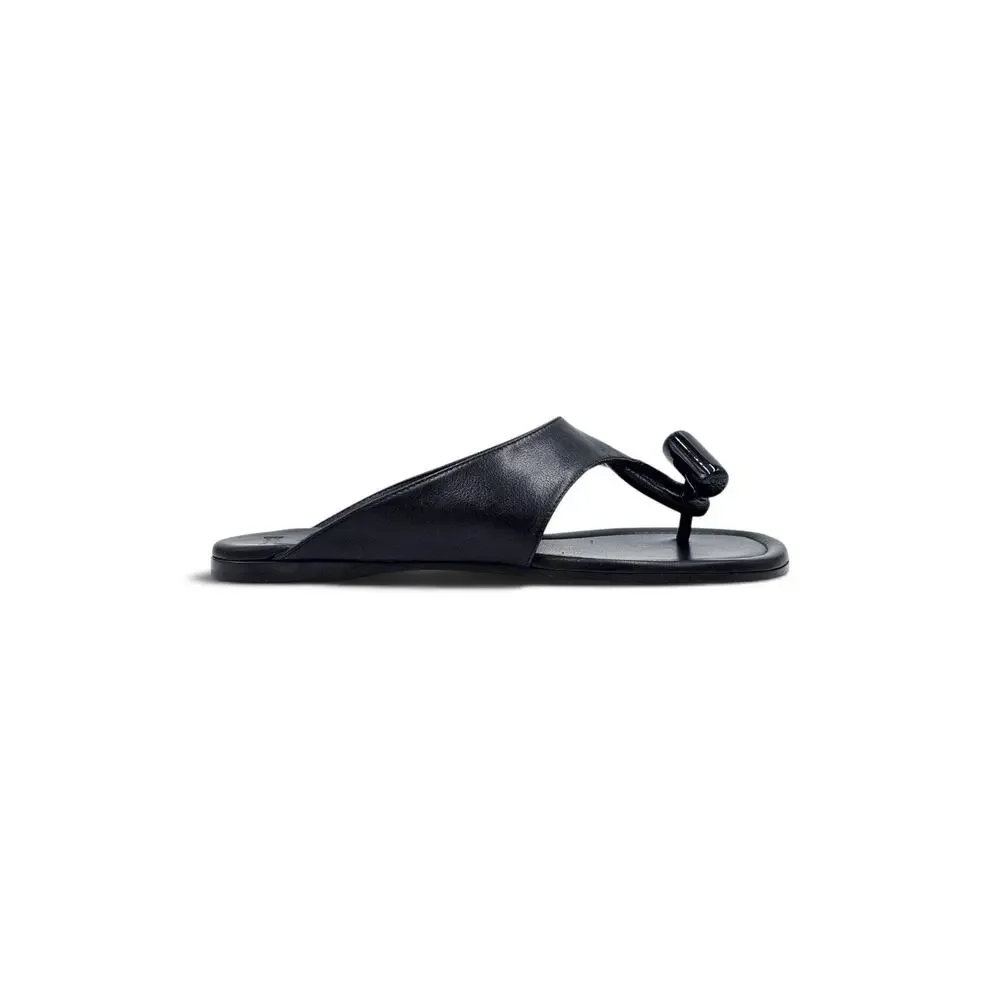 Loewe Toggle Flat Sandals Calfskin Leather Black - NWB $1100